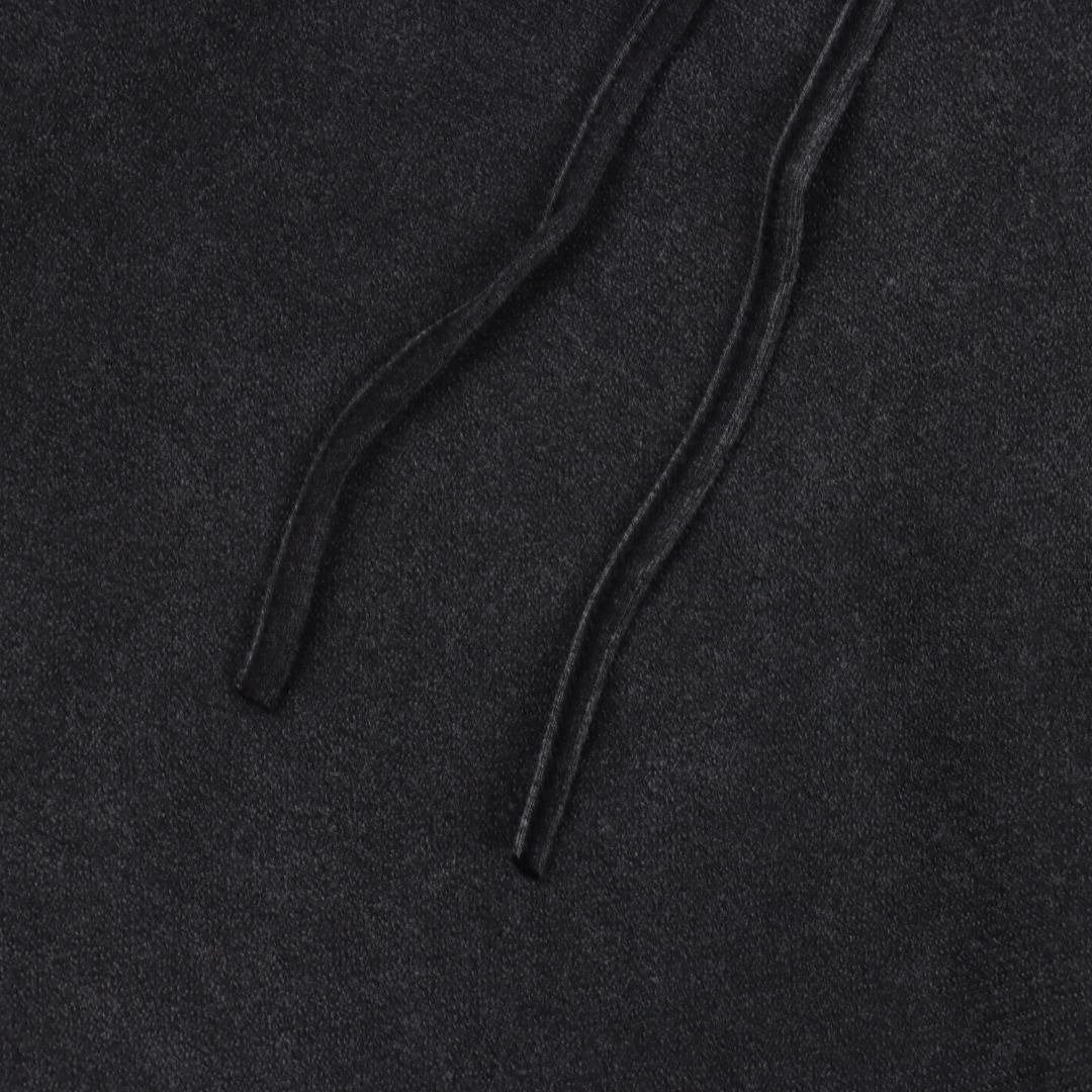 Acne Studios 水洗褪色后背小硅胶做旧连帽卫衣 洗水黑