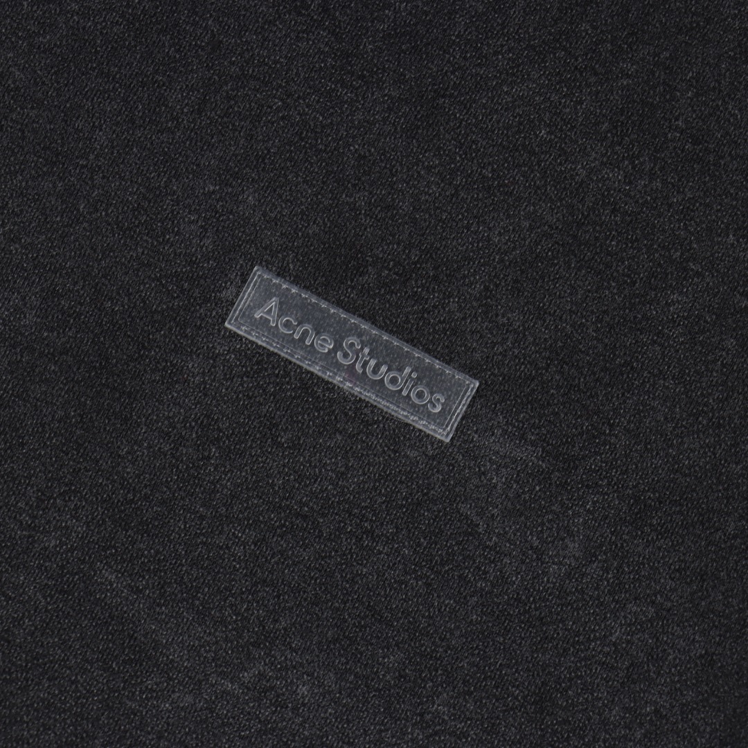 Acne Studios 水洗褪色后背小硅胶做旧连帽卫衣 洗水黑