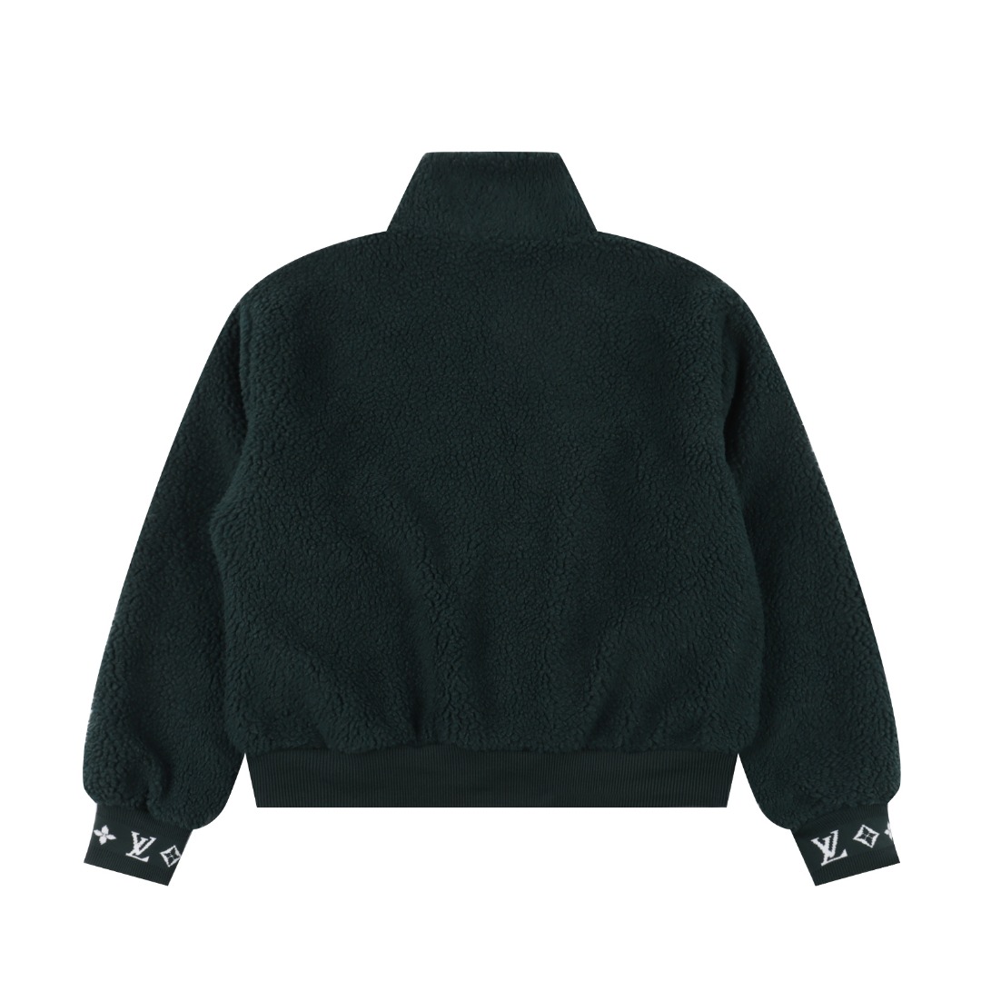 Louis Vuitton/路易威登 1V 25FW 皮标袖口提花摇粒绒棉服外套