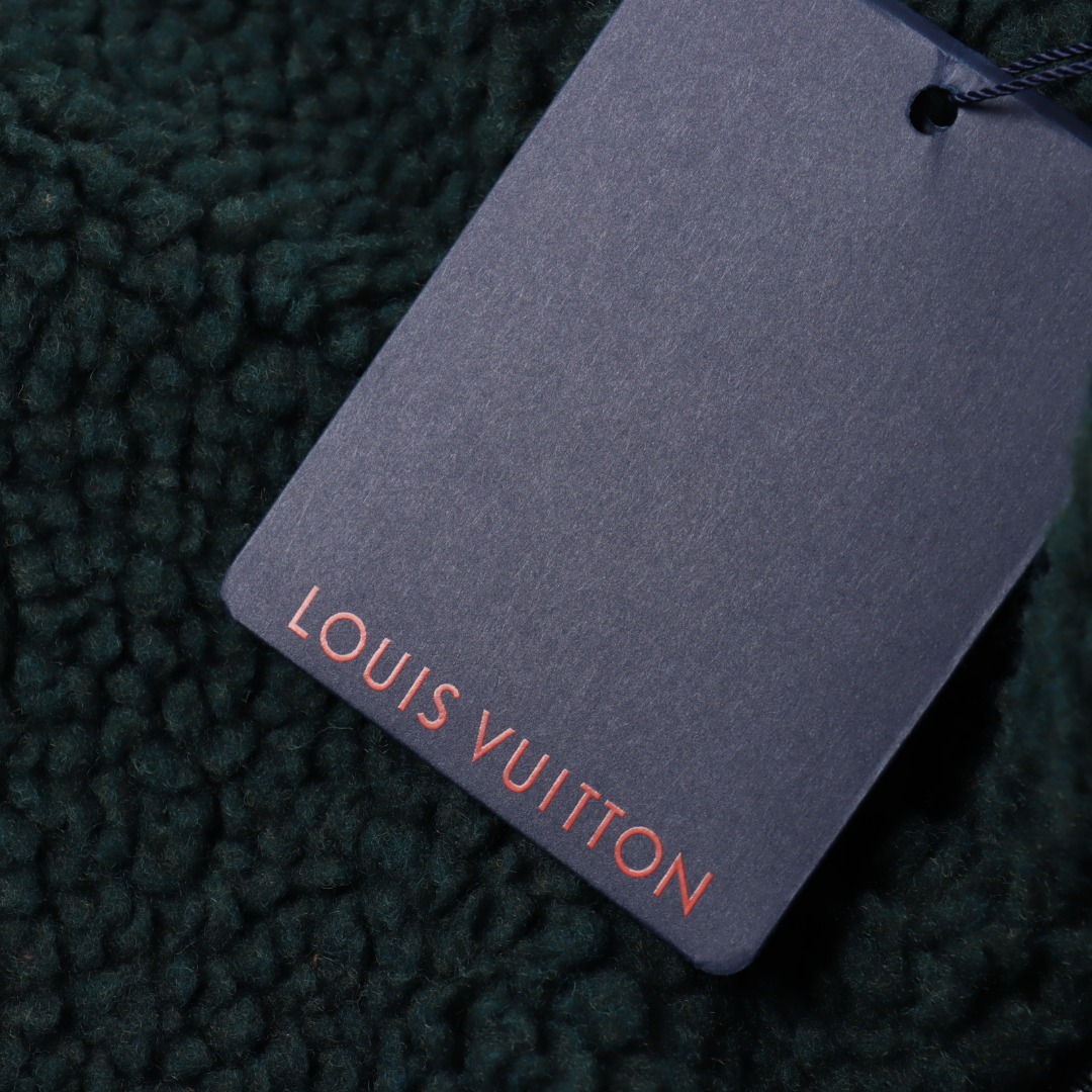 Louis Vuitton/路易威登 1V 25FW 皮标袖口提花摇粒绒棉服外套