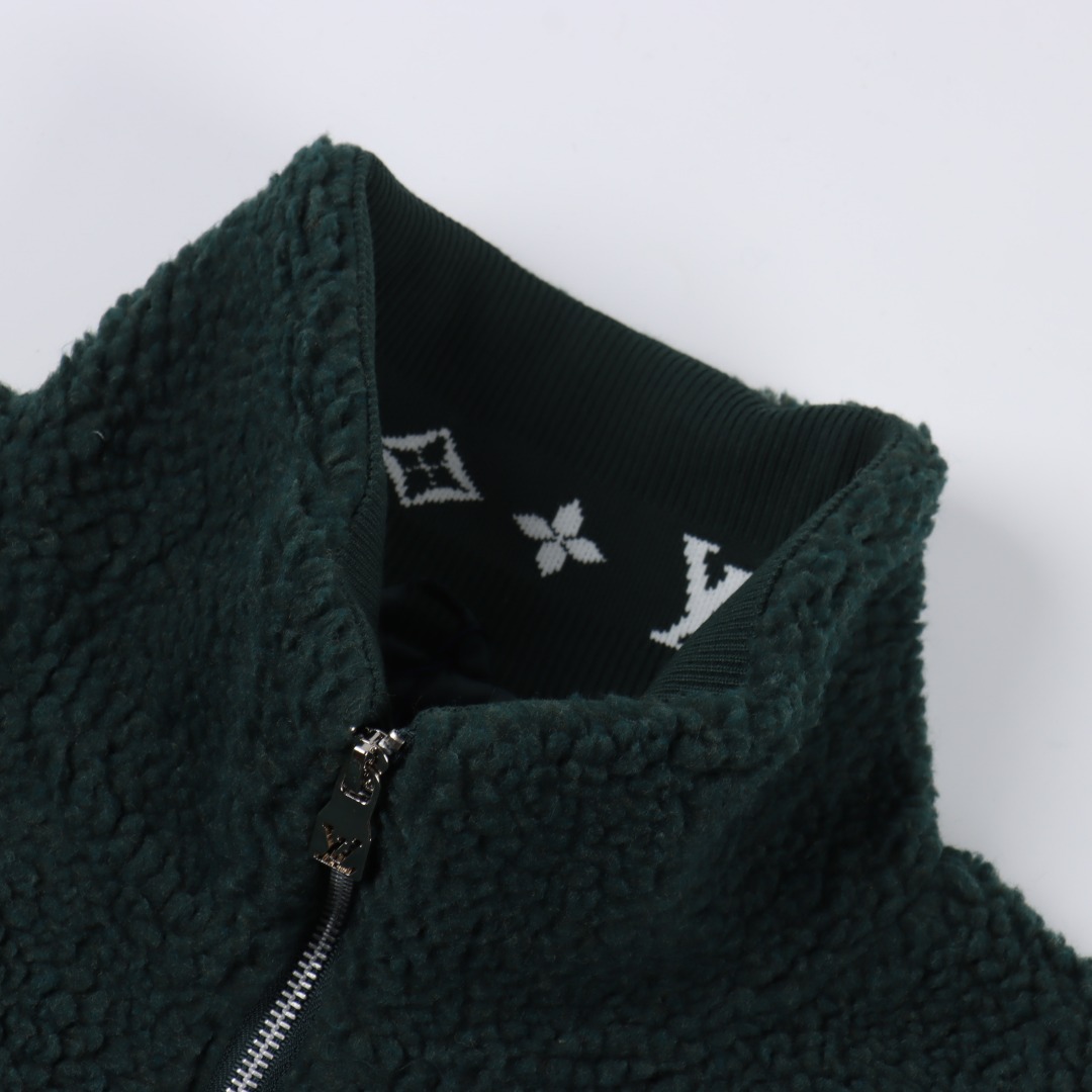 Louis Vuitton/路易威登 1V 25FW 皮标袖口提花摇粒绒棉服外套
