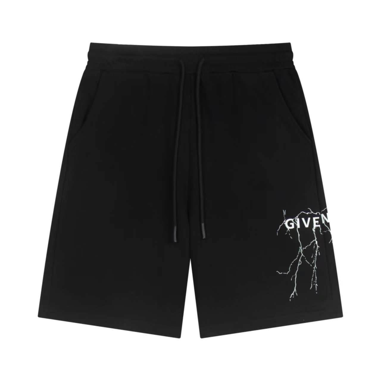 Givenchy Men's Black Cotton Blend Shorts with Lightning Graphic - M to 3XL 1 i1739372640506 5273 0 0