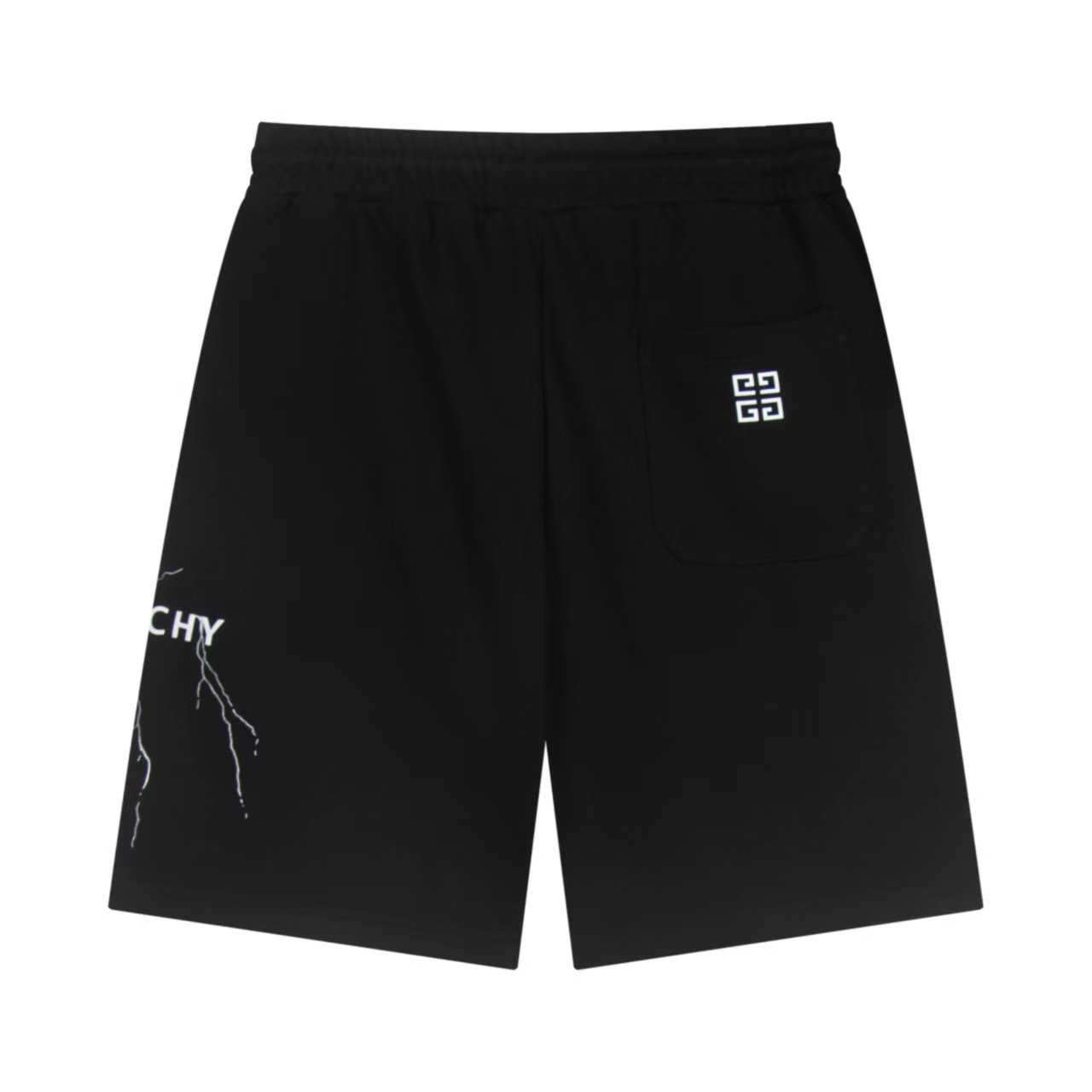 Givenchy Men's Black Cotton Blend Shorts with Lightning Graphic - M to 3XL 2 i1739372641631 2887 0 1