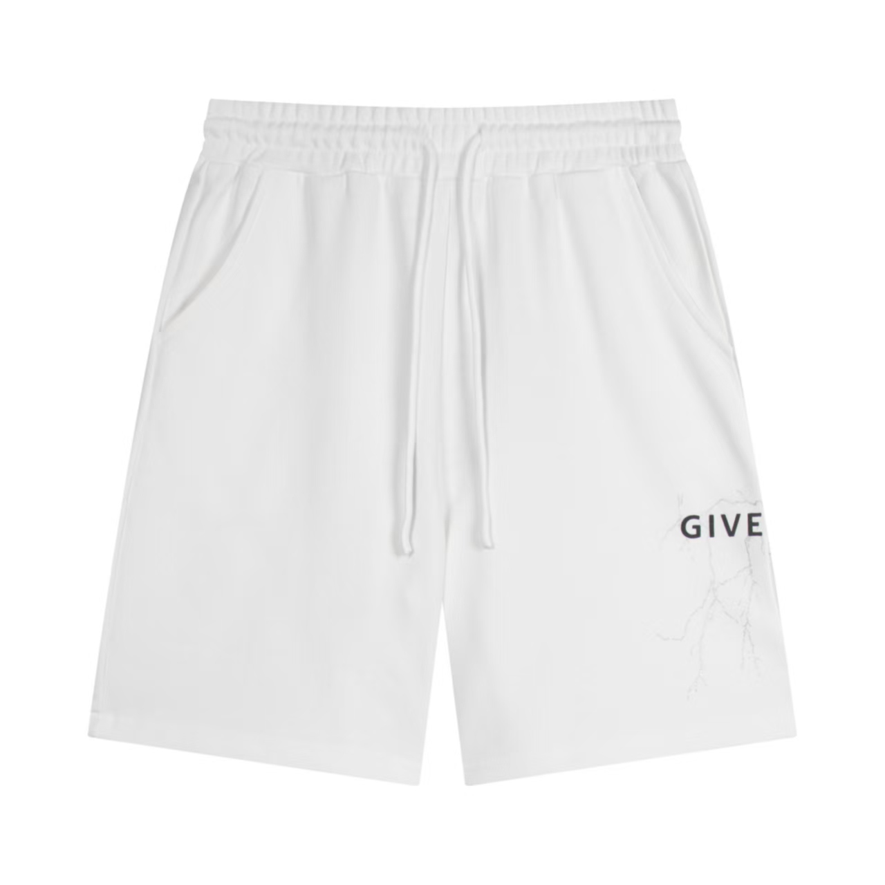 Givenchy Men's White Lightning Logo Cotton Blend Sweat Shorts 1 i1739372739047 2463 0 0