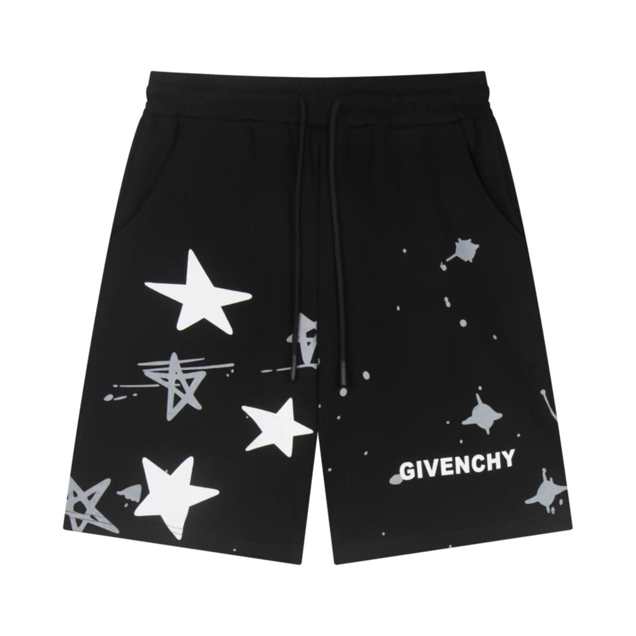 Givenchy Men's Black Shorts with Star Graphic Print - Casual & Stylish