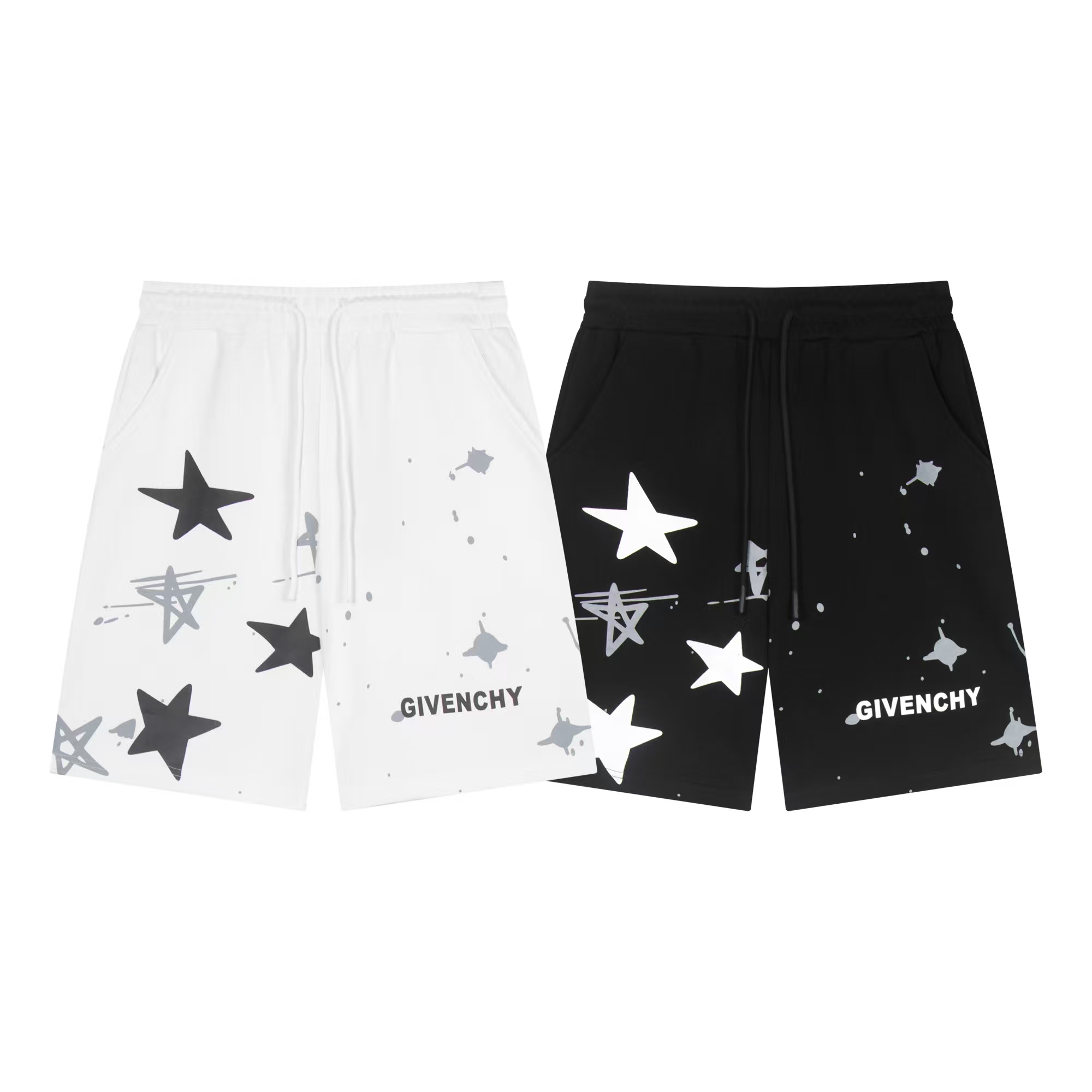 Givenchy Men's White Star Print Sweat Shorts Casual Summer Trunks 4 i1739372824788 1880 0 7