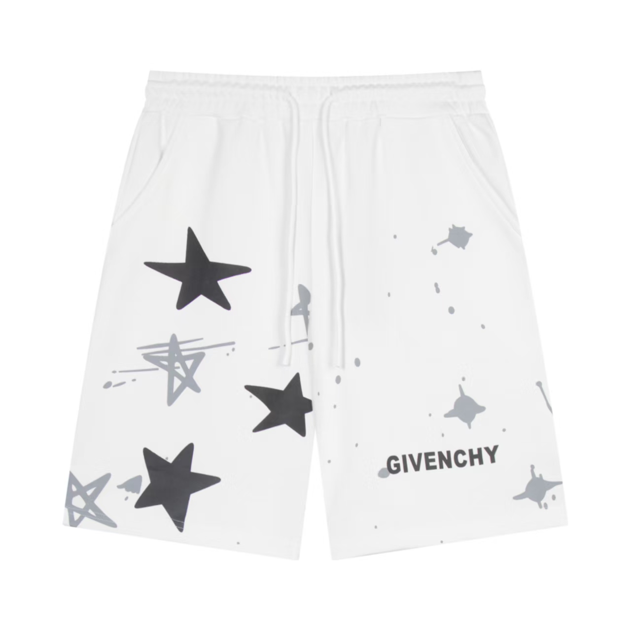Givenchy Men's White Star Print Sweat Shorts Casual Summer Trunks 2 i1739372885433 2145 0 0