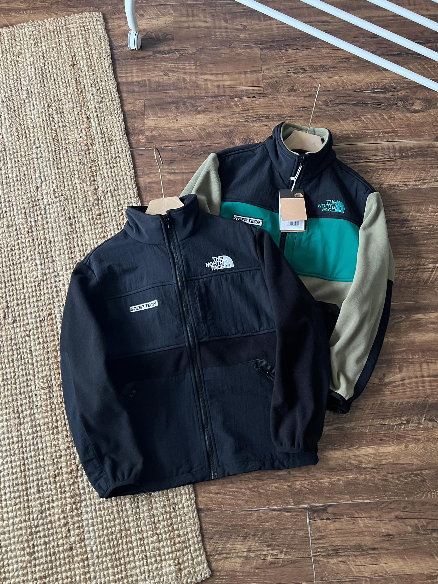 The North Face Kleding Jas &Jassen Replica van hoge kwaliteit
 Zwart Groen Borduurwerk Unisex Vintage Casual