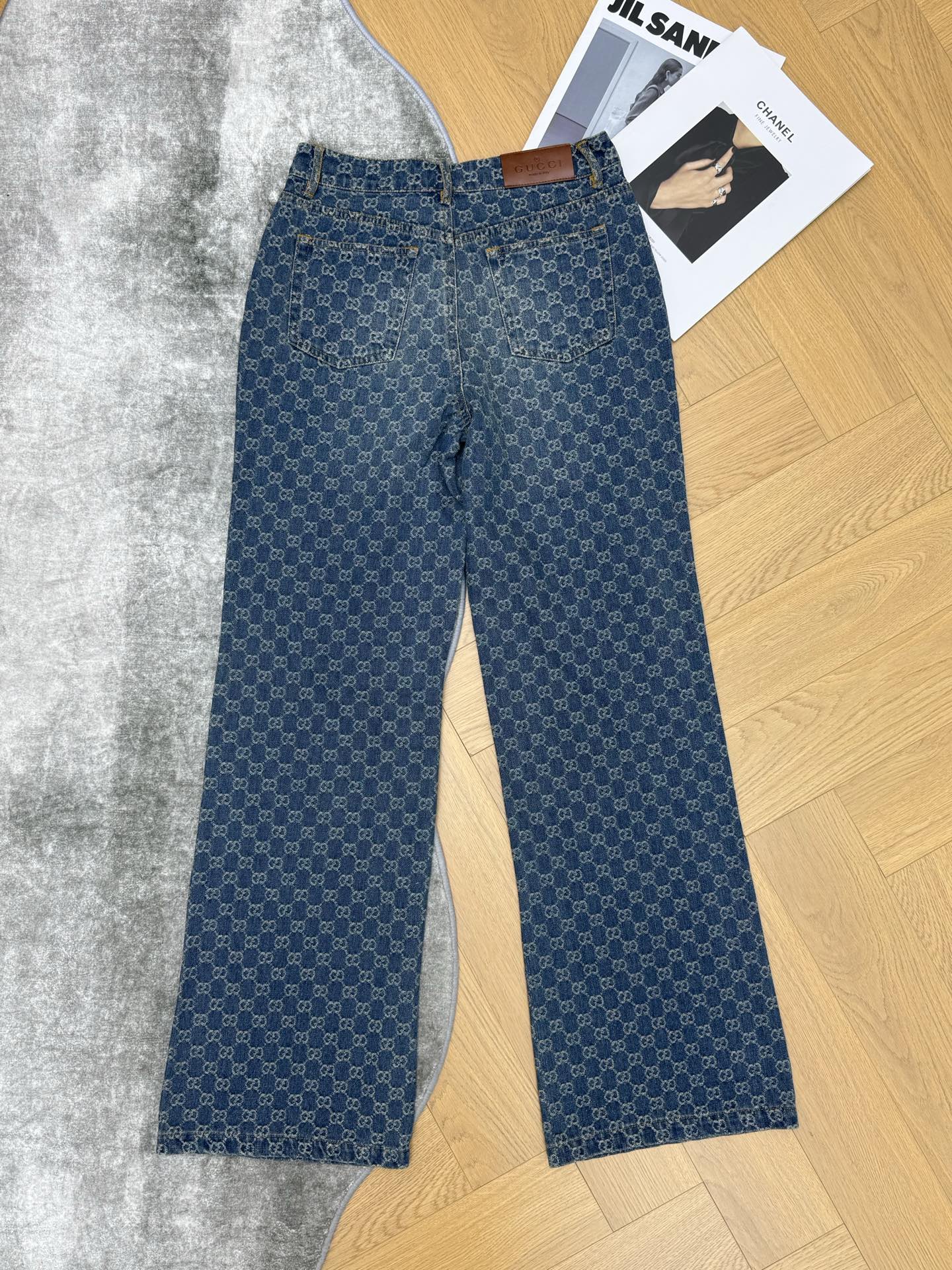 G家 26春夏新款 GG提花渐变牛仔裤 满印双G老花做旧复古牛仔面料 复古又时髦！直筒剪裁，收腰显身材 