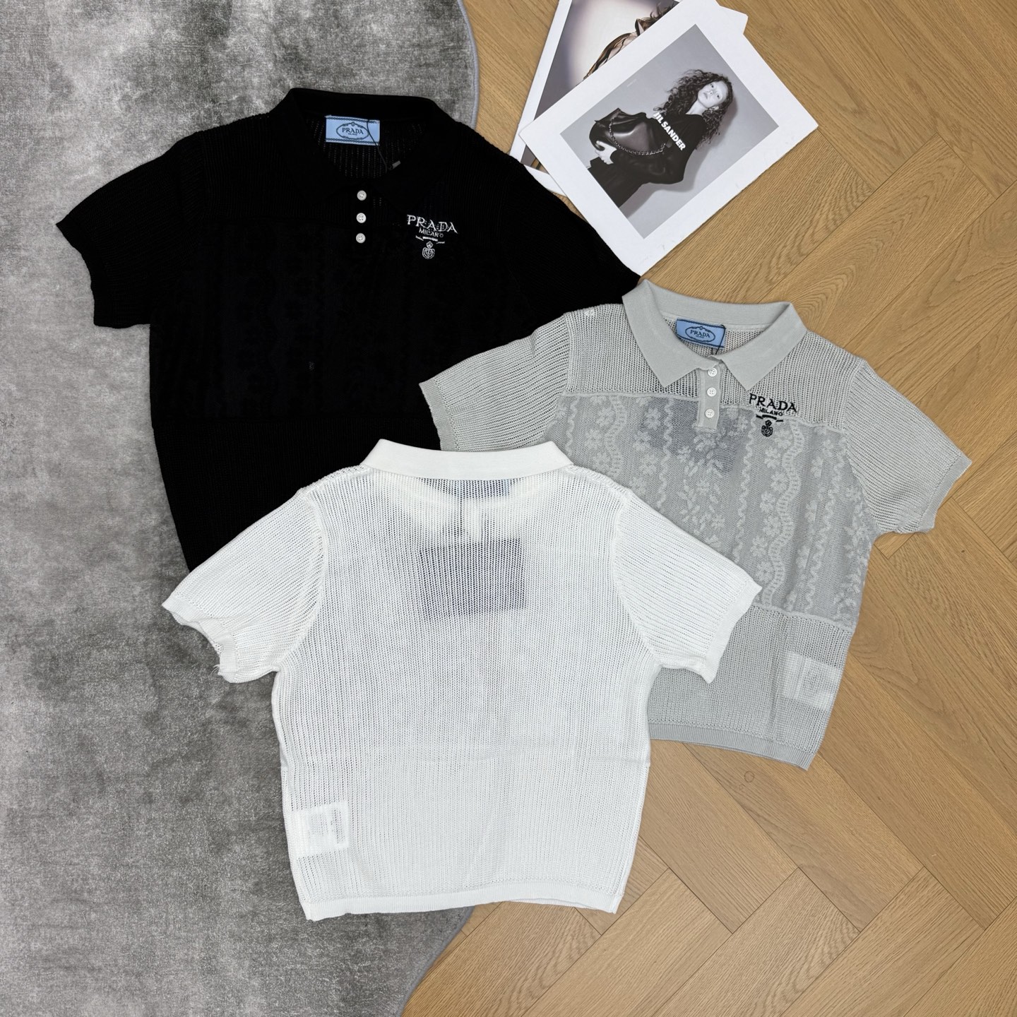 PD家 26夏季新款 polo针织短袖 采用轻薄透气天丝混纺面料 夏天穿超舒服 POLO领+镂空花纹拼接