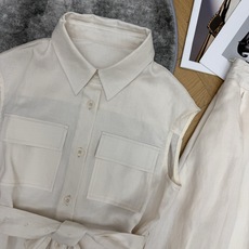 Lp 夏季新款 亚麻无袖衬衫半身裙两件套,柔和低饱和色系,温柔显白不挑皮,上衣经典翻领无袖工装衬衫,双口 Lp 夏季新款 亚麻无袖衬衫半身裙两件套,柔和低饱和色系,温柔显白不挑皮,上衣经典翻领无袖工装衬衫,双口