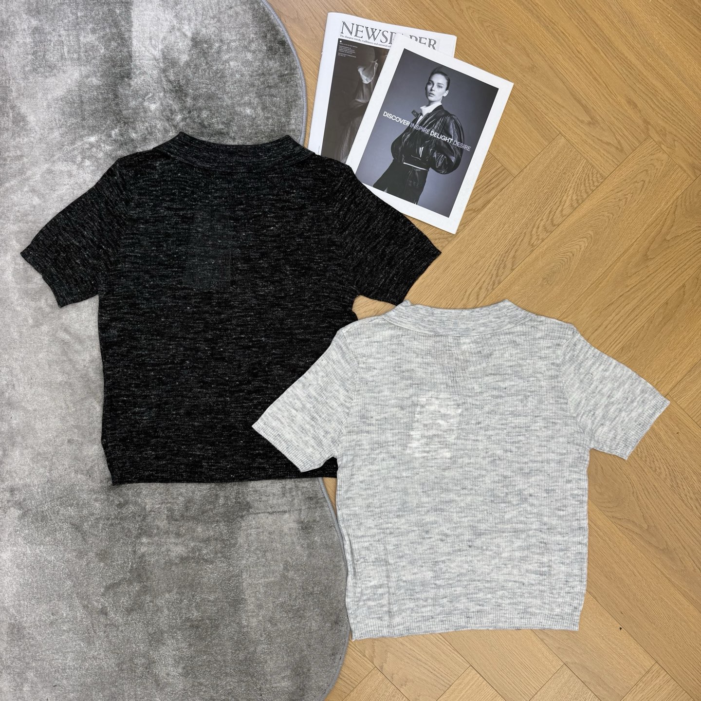 D家 26夏季新款 花纱Polo针织短袖，高级感花纱肌理针织面料，混色杂纱质感细腻，轻薄透气不闷肤，夏日