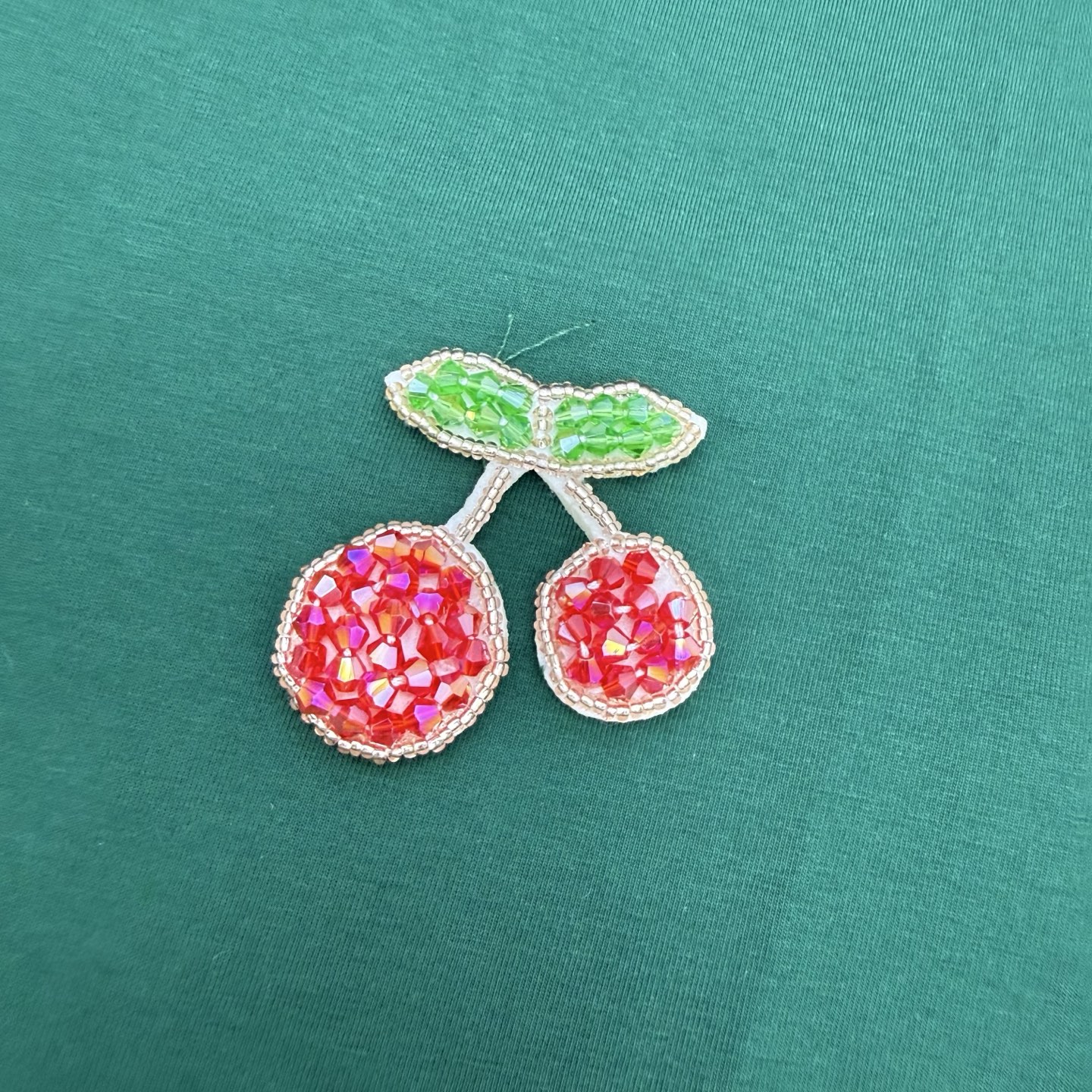 miu家 26夏季新款 樱桃T套装🍒高支纯棉短袖软乎乎不闷汗，小樱桃钉钻刺绣精致又低调，不浮夸超耐看，T