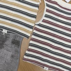 V家 26夏季新款 翻领条纹无袖针织马甲 竖坑条针织面料,软糯弹力亲肤,透气不闷身,肌理修身显瘦,撞色多 V家 26夏季新款 翻领条纹无袖针织马甲 竖坑条针织面料,软糯弹力亲肤,透气不闷身,肌理修身显瘦,撞色多
