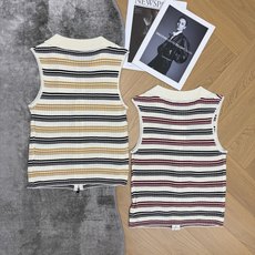 V家 26夏季新款 翻领条纹无袖针织马甲 竖坑条针织面料,软糯弹力亲肤,透气不闷身,肌理修身显瘦,撞色多 V家 26夏季新款 翻领条纹无袖针织马甲 竖坑条针织面料,软糯弹力亲肤,透气不闷身,肌理修身显瘦,撞色多