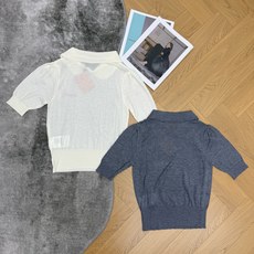 Miu家 26夏季新款 翻领针织中袖上衣,超细精纺针织面料,轻薄通透、透气不闷,自带柔和肌理感,经典翻领+微泡泡五分袖, Miu家 26夏季新款 翻领针织中袖上衣,超细精纺针织面料,轻薄通透、透气不闷,自带柔和肌理感,经典翻领+微泡泡五分袖,