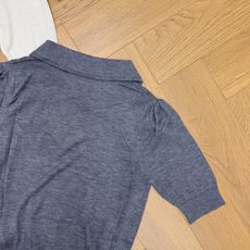 Miu家 26夏季新款 翻领针织中袖上衣,超细精纺针织面料,轻薄通透、透气不闷,自带柔和肌理感,经典翻领+微泡泡五分袖, Miu家 26夏季新款 翻领针织中袖上衣,超细精纺针织面料,轻薄通透、透气不闷,自带柔和肌理感,经典翻领+微泡泡五分袖,