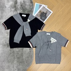 TB 26夏季新款 披肩针织短袖,精纺细针织面料,轻薄透气、柔软亲肤,夏天穿清爽不闷,披肩设计,自带打结围巾效果,层次感 TB 26夏季新款 披肩针织短袖,精纺细针织面料,轻薄透气、柔软亲肤,夏天穿清爽不闷,披肩设计,自带打结围巾效果,层次感