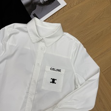 CE家 2026早秋新款 刺绣logo捆边长袖衬衣 经典黑白双色 轻松适配多种穿搭 利落尖领剪裁修饰脖颈线条 门襟log CE家 2026早秋新款 刺绣logo捆边长袖衬衣 经典黑白双色 轻松适配多种穿搭 利落尖领剪裁修饰脖颈线条 门襟log