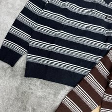 Miu家 26夏季新款 Polo领条纹针织上衣,复古撞色横条纹肌理,层次感丰富,自带学院松弛感,翻领半开扣Polo领口, Miu家 26夏季新款 Polo领条纹针织上衣,复古撞色横条纹肌理,层次感丰富,自带学院松弛感,翻领半开扣Polo领口,