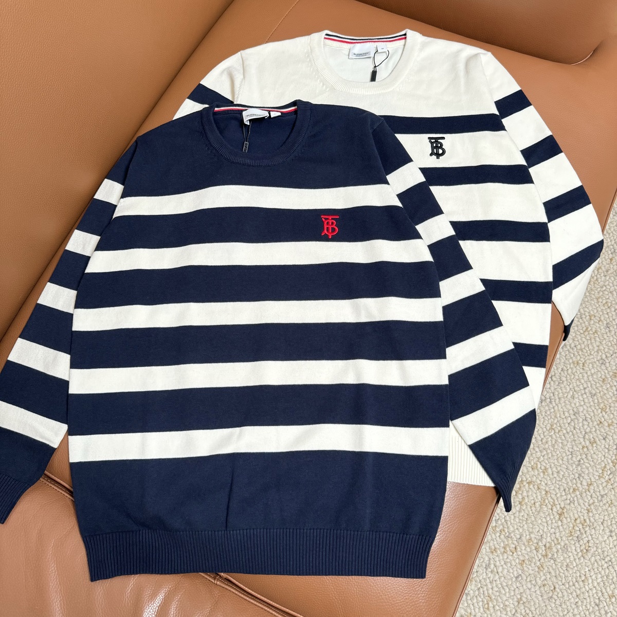113M205#BARBOULIE’S EMBROIDERY STRIPES COLOUR: BLUE/WHITE, WHITE/BLUE SIZE: M-XXL - 图片 1
