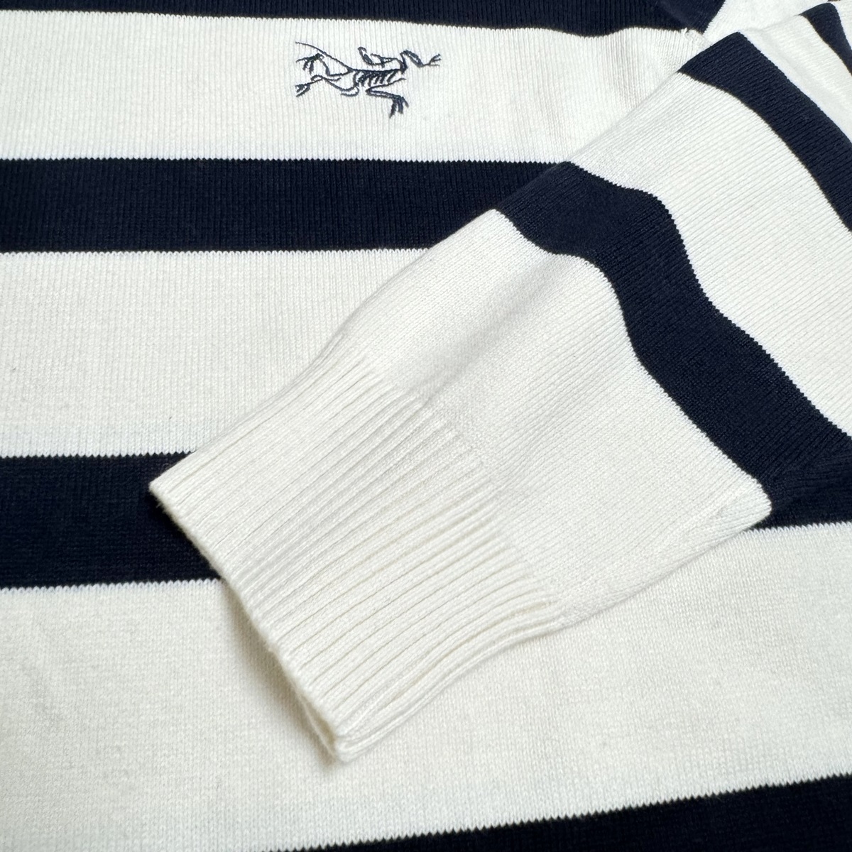 113M207# ORIGINAL *BIRD EMBROIDERY STRIPES ROUND COLLAR SWEATER COLOUR: BLUE/WHITE, WHITE/BLUE SIZE: M-XXL - 图片 8
