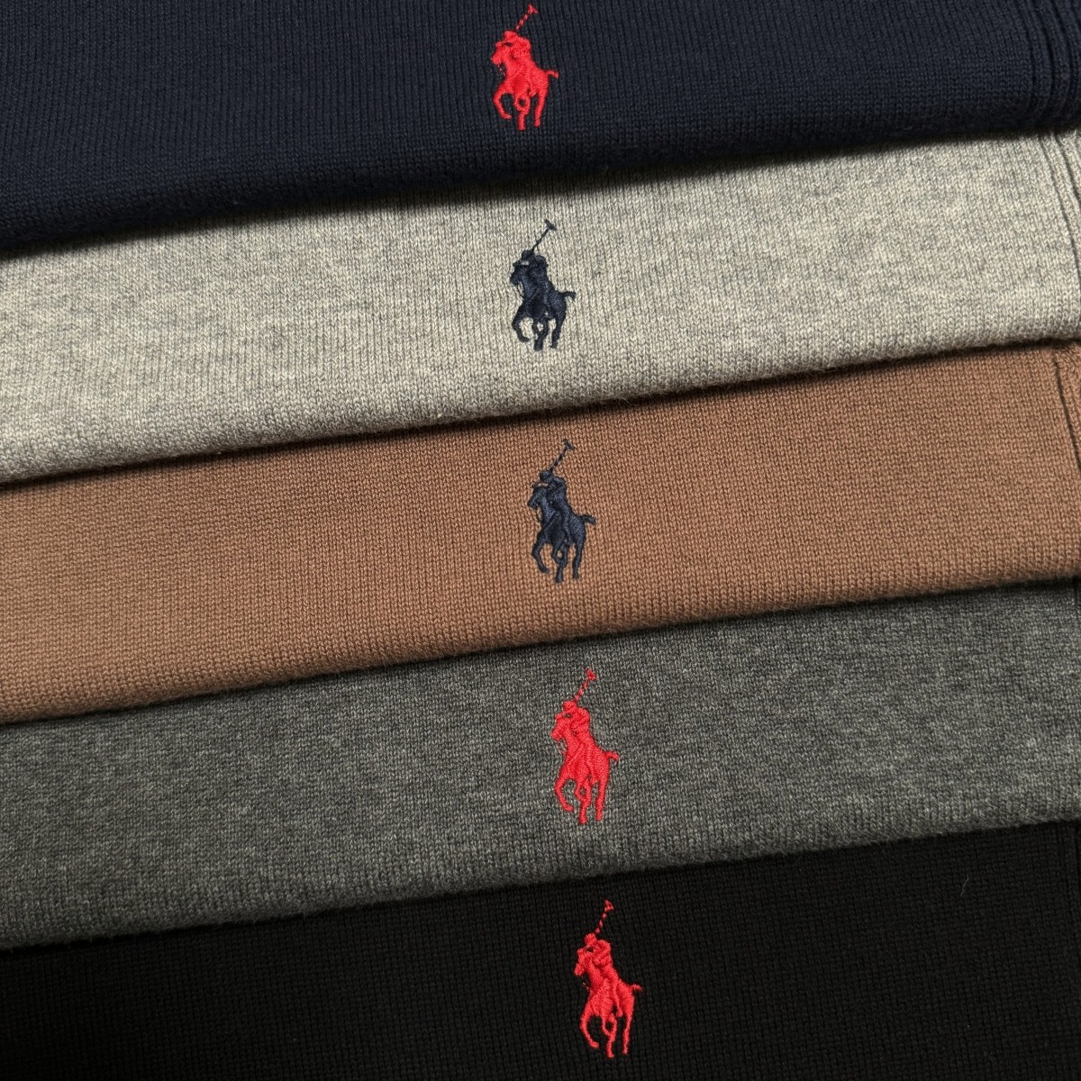 Laflauren Pony Embroidered Sweater: Black, Gray, Camel, Bourbon, Size M-XXL - 图片 9