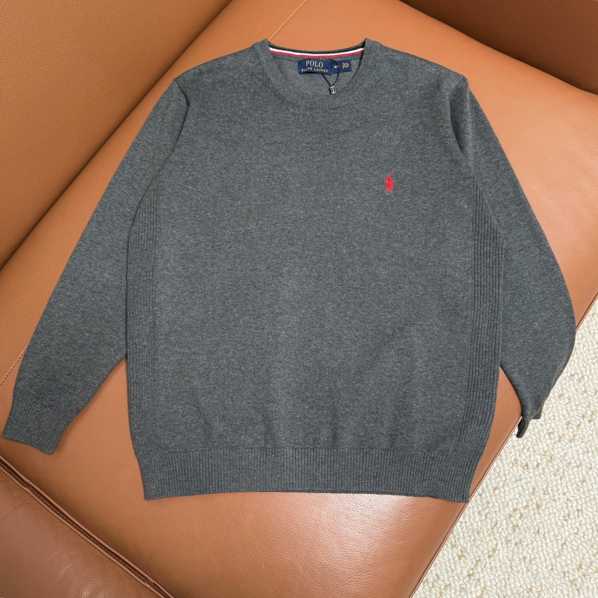 Laflauren Pony Embroidered Sweater: Black, Gray, Camel, Bourbon, Size M-XXL - 图片 6