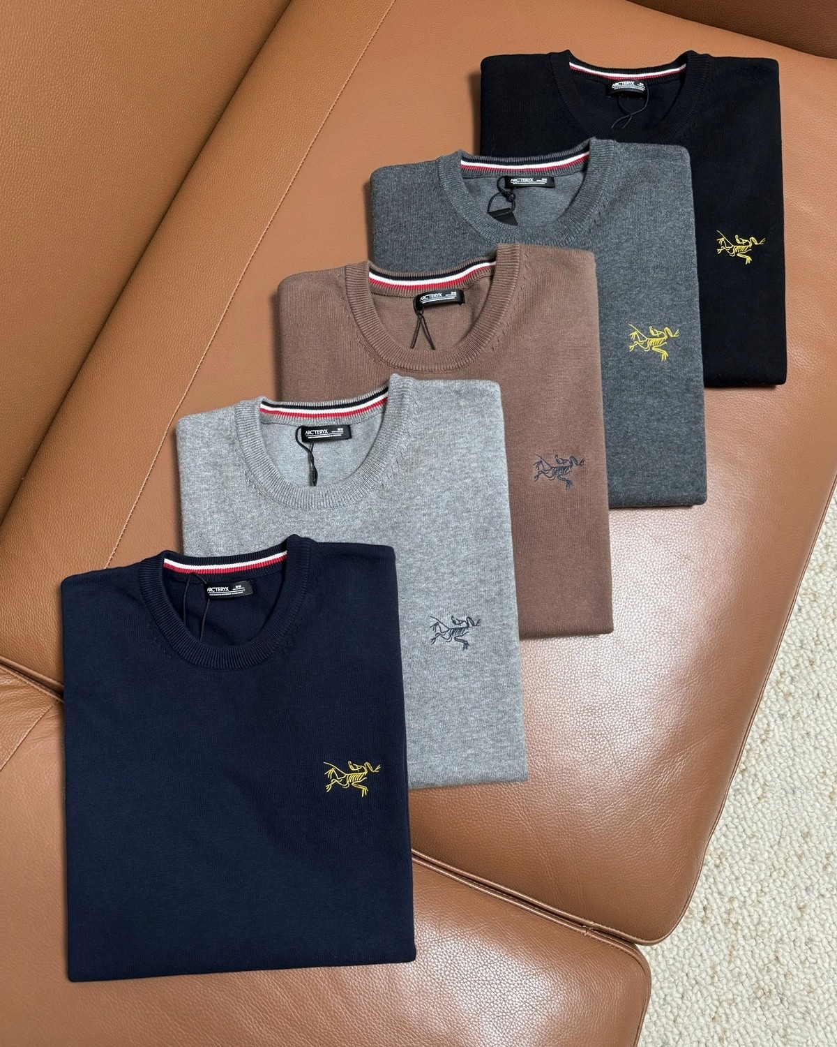 Bird Embroidered Round Collar Sweater in Various Colors and Sizes