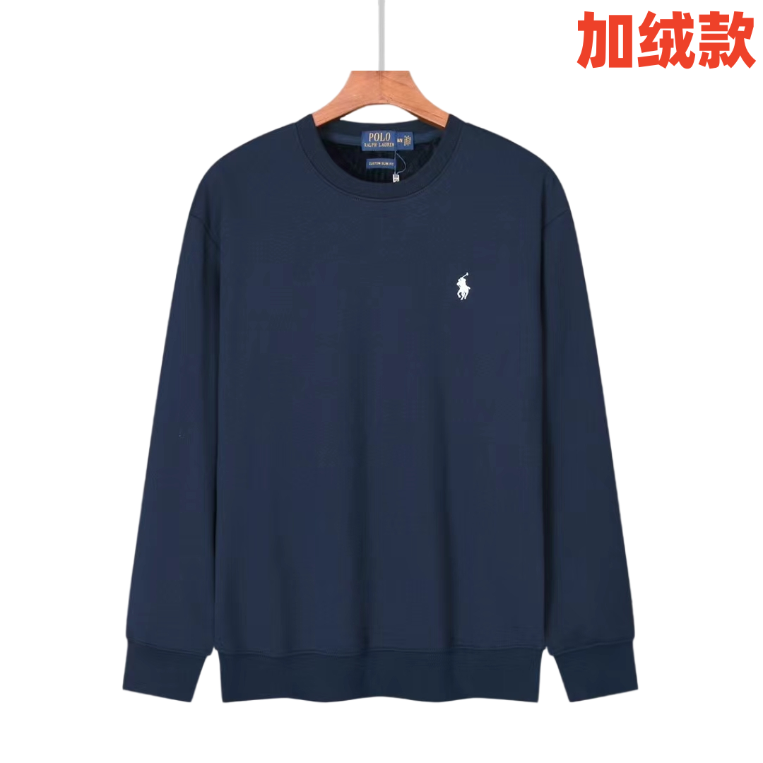 “RLLAV Lauren Velvet Collar Pony Embroidered Shirt in Black, Blue, Gray” - 图片 4