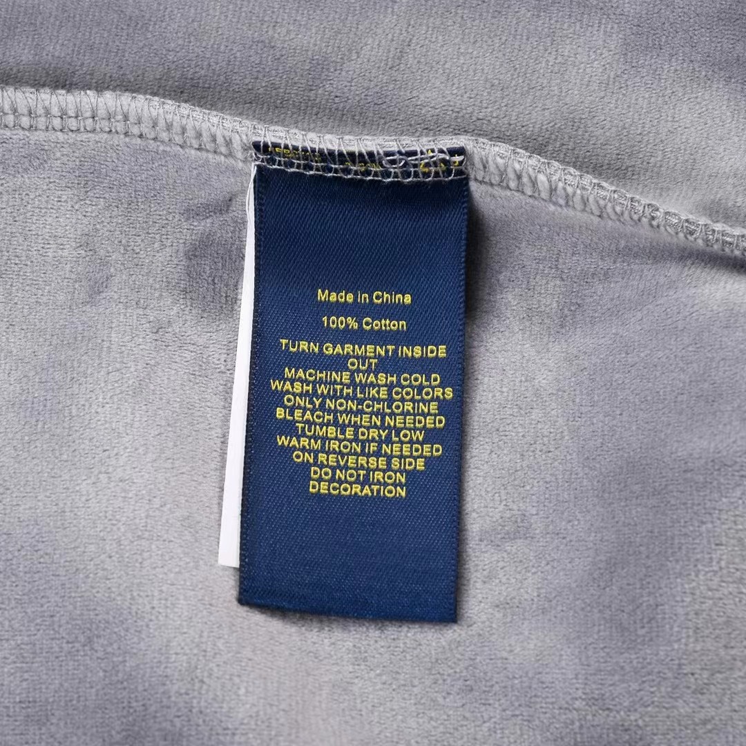 “RLLAV Lauren Velvet Collar Pony Embroidered Shirt in Black, Blue, Gray” - 图片 6