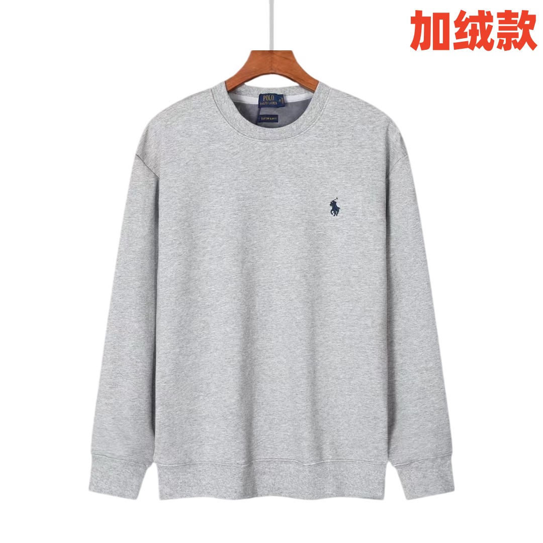 “RLLAV Lauren Velvet Collar Pony Embroidered Shirt in Black, Blue, Gray” - 图片 3