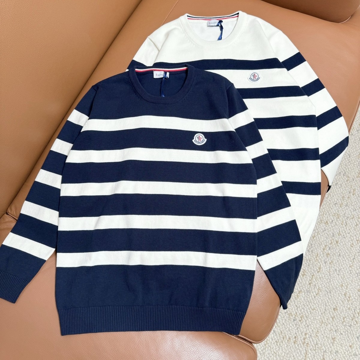 113M202#BLANK-TWEETED SWEATER COLOUR: BLUE/WHITE, WHITE/BLUE SIZE: M-XXL - 图片 1