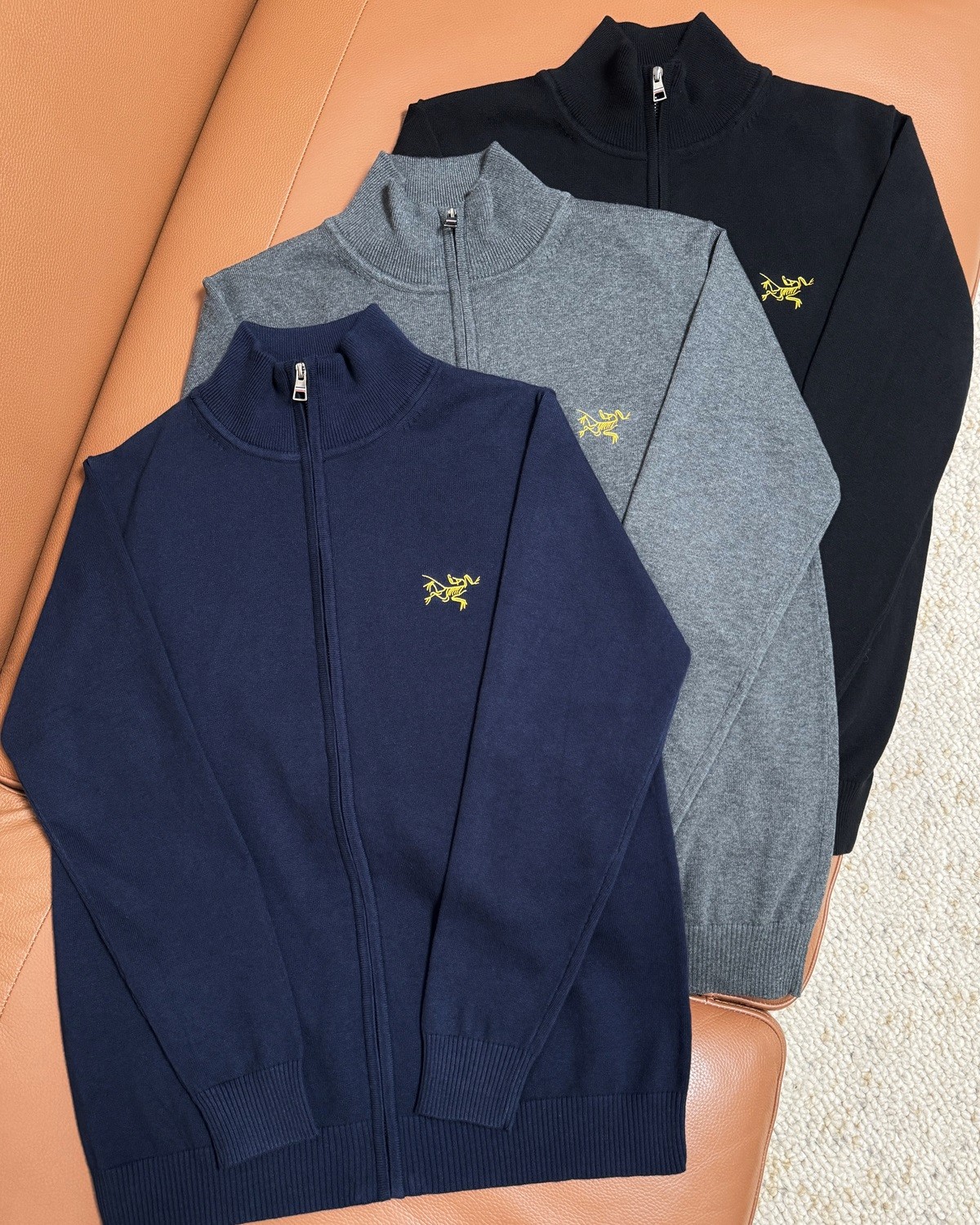 113M407# ORIGINAL *BIRD EMBROIDERY CHAIN SWEATER COLOR: BLACK, BLUE, DARK GREY SIZE: M-XXL - 图片 5