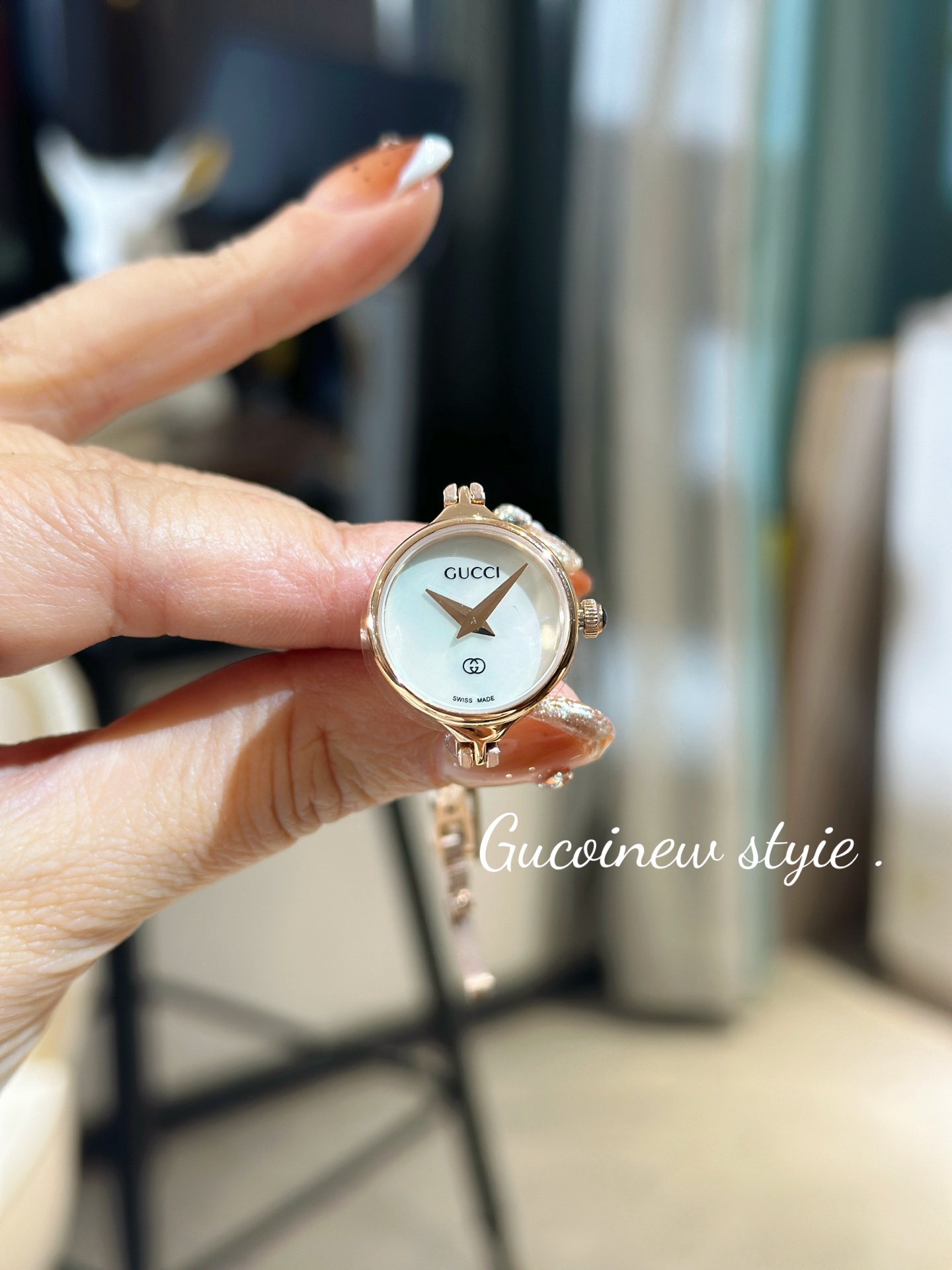 Gucci Women's G-Frame Rose Gold-Tone Bracelet Watch, YA147408, 23 mm