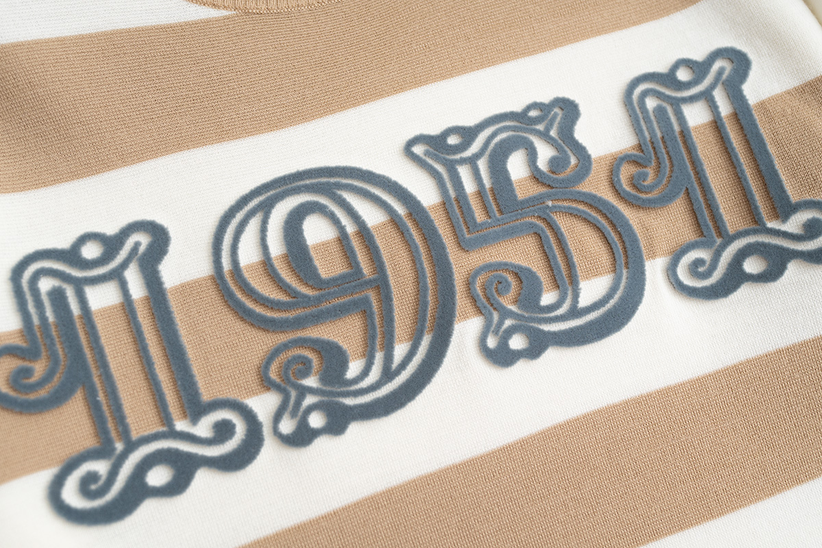 MaxMara “1951”系列 圆领条纹羊毛长袖 间色工艺 前幅有经典牙刷绣字母 100%羊毛 软糯保