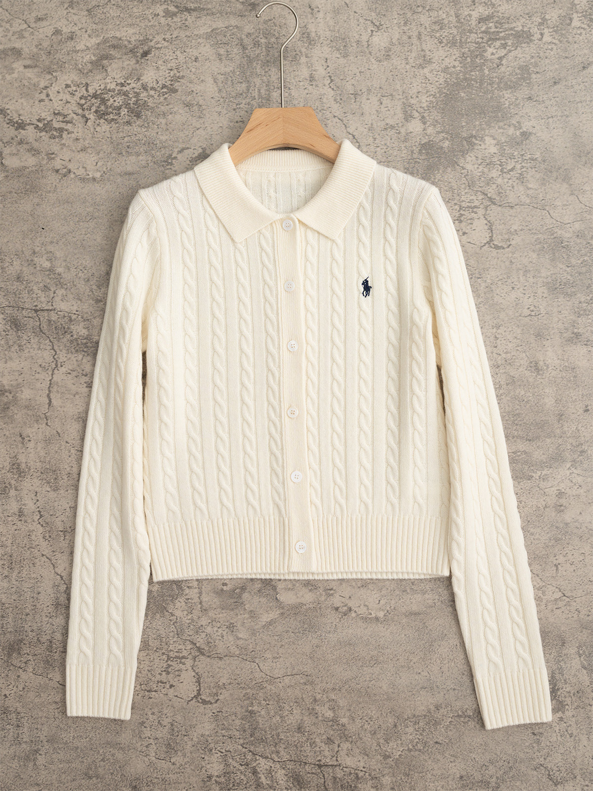 Ralph Lauren Women's Cable-Knit Wool-Blend Cardigan with Polo Collar 6 i1757983886825 2640 0 4