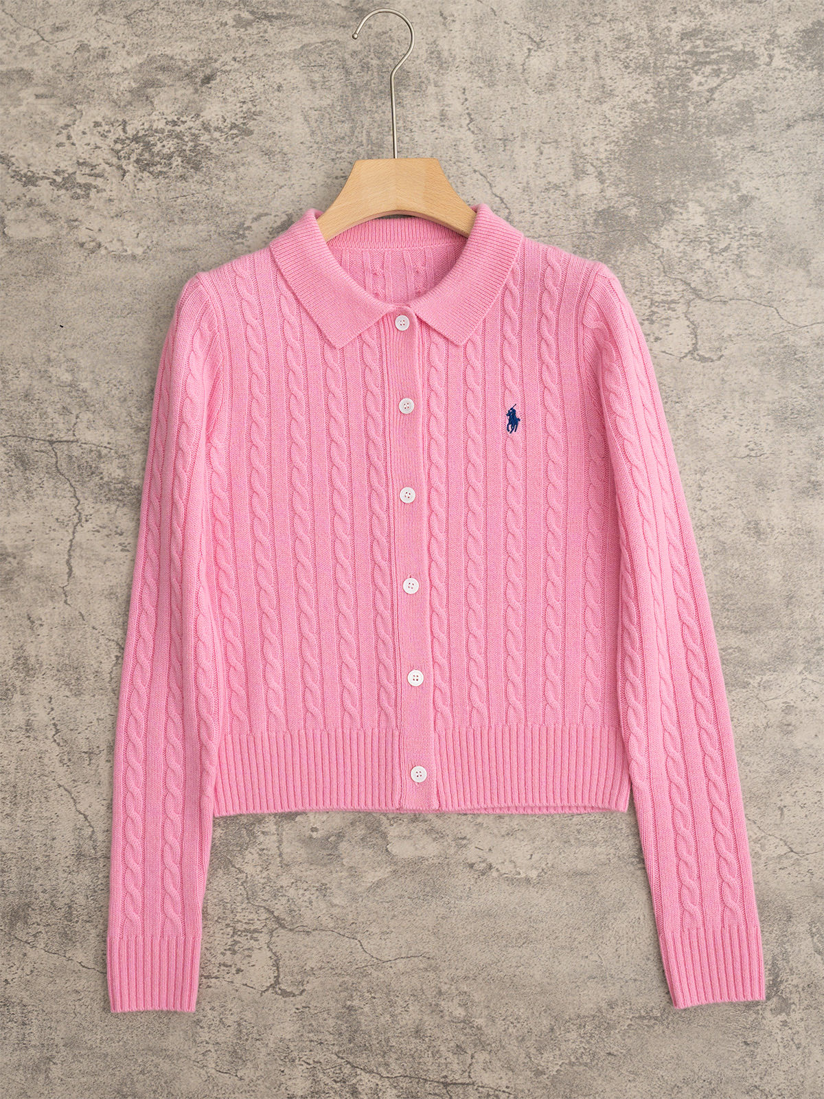 NO:506971,RalphLauren Polo Classic New Flower Series Polo Neck Cashmere Long Sleeve Cardigan Cashmere Material! Classic style 25 autumn and winter new colors, new flower and pit strips, natural shell buttons, cashmere wool blended yarn 7 colors sml P,,loro piano,alexander wang19860909RalphLauren Polo 经典款 紐花系列Polo领羊绒长袖开衫 羊绒材质！经典版型 25秋冬新色系 紐花加坑条 天然贝壳纽扣 羊绒羊毛混纺纱线 7色sml P,,loro piana,alexander wang,Women's clothing