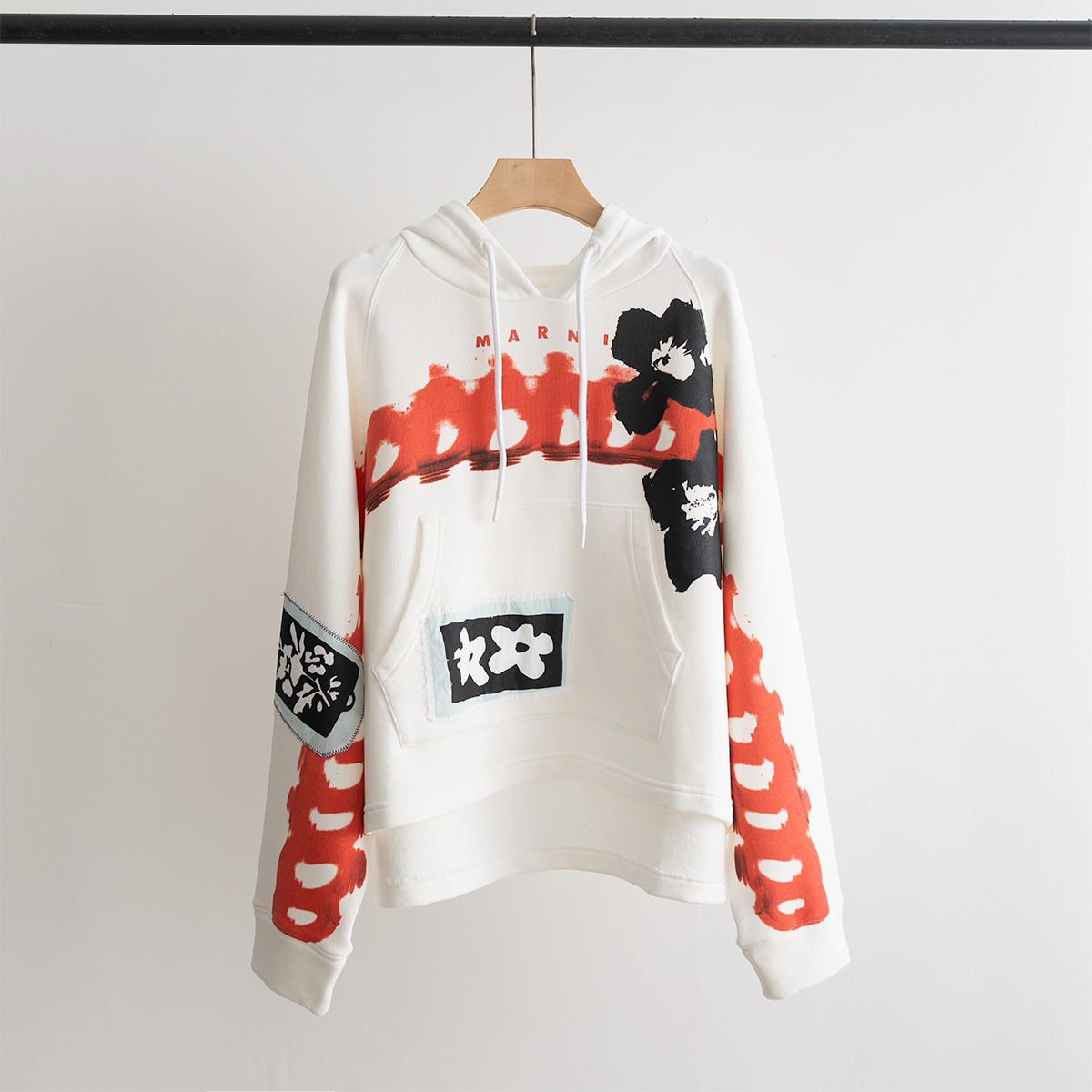 Marni Women's Floral Print Cotton Hoodie - Fashionable and Casual Style
