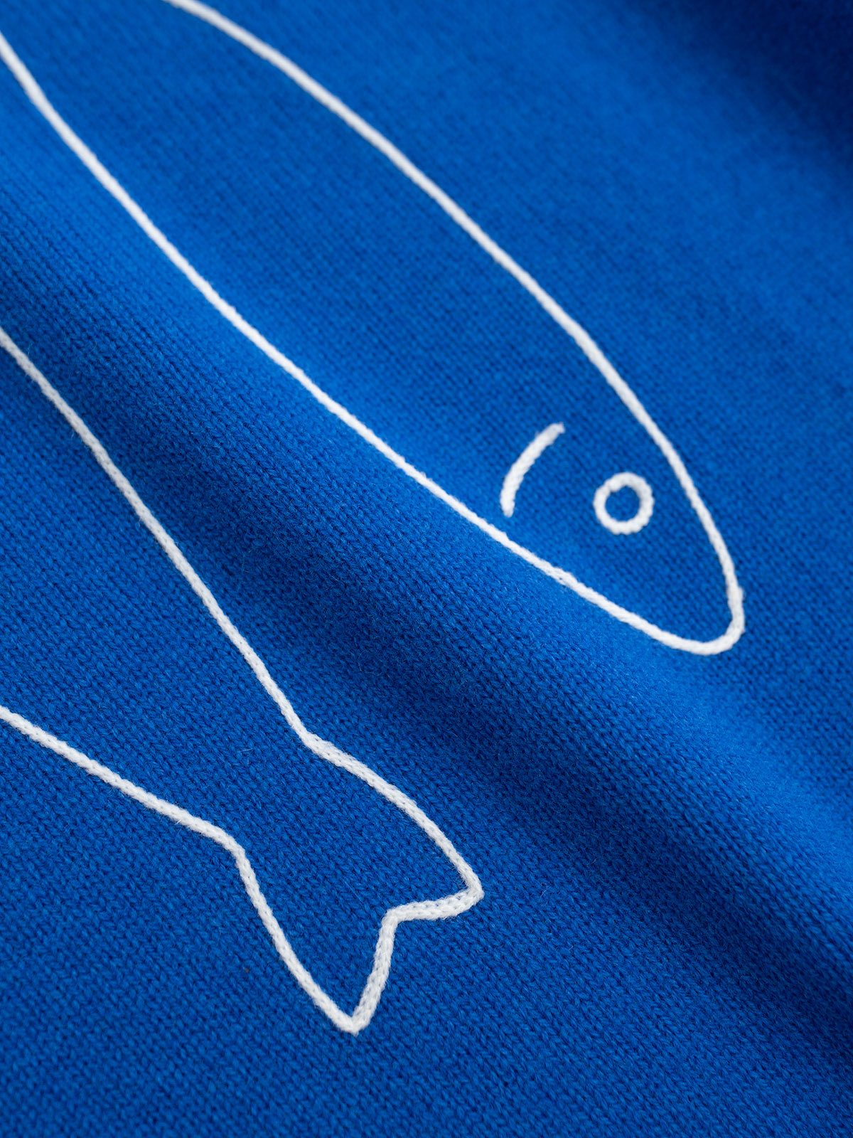 小众设计 25秋冬新款 小鱼🐟刺绣圆领长袖 领口卷边设计 落肩袖 前幅机绣品牌设计🐟型图案 羊绒羊毛混纺