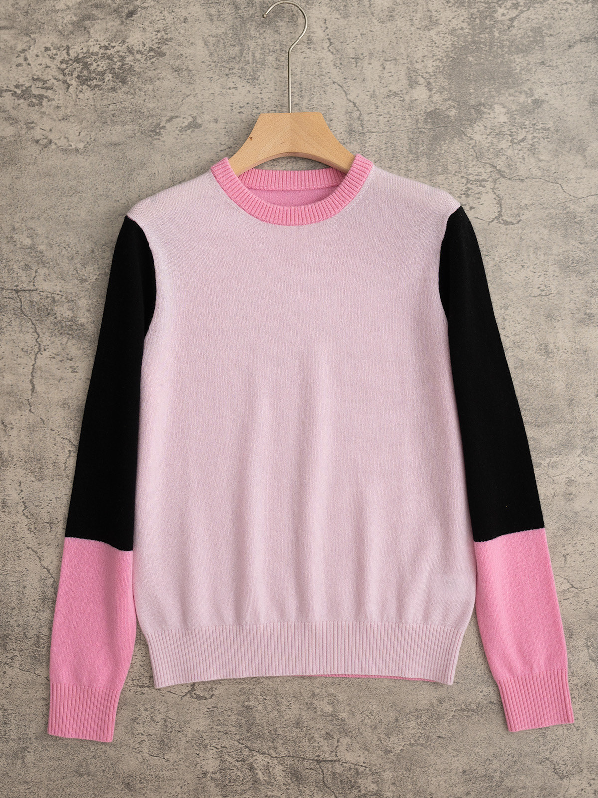 Barrie 25秋冬新款 圆领拼色款圆领针织长袖 双层圆筒领 拼色设计新颖别致 羊绒羊毛混纺纱线 三色