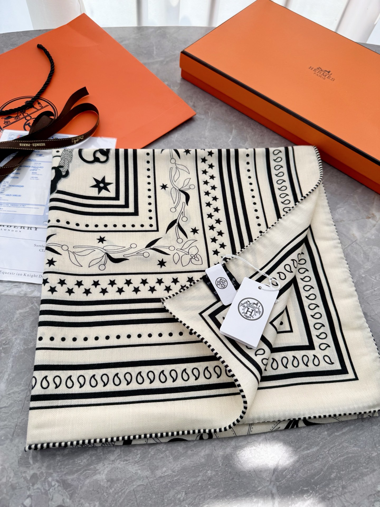 爱马仕 Hermès 高定典藏高定典雅桑蚕丝丝巾围巾 #19CA8DD0 4