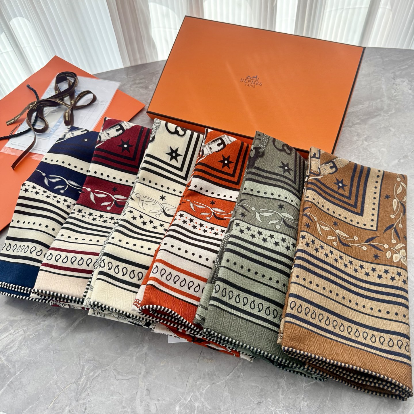 爱马仕 Hermès 高定典藏高定典雅桑蚕丝丝巾围巾 #19CA8DD0 6
