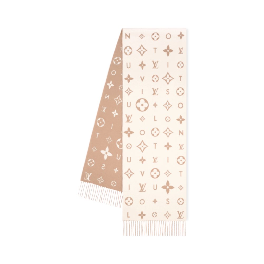 NO:586817,The Reykjavik 2.0 scarf is soft cashmere marked with Monogram flowers and LV letters, embellished with a single letter of the brand name, renewing the classic with a modern style. The elongated design is suitable for wrapping around the neck and can also be used as a balaclava. 220 x cm (excluding tassels), cashmere Monogram pattern tassel trim ordinary scarf, ordinary scarf, louis vuitton, hats19860909批 Reykjavik 2.0 围巾为柔软山羊绒标注 Monogram 花卉和 LV 字母,其间点缀品牌名称的单一字母,以摩登风姿焕新经典.加长设计适宜环绕颈部,亦可用作巴拉克拉法帽. 220 x厘米（不含流苏）, 山羊绒 Monogram 图案 流苏饰边普通围巾,普通围巾,louis vuitton,hats,scarf