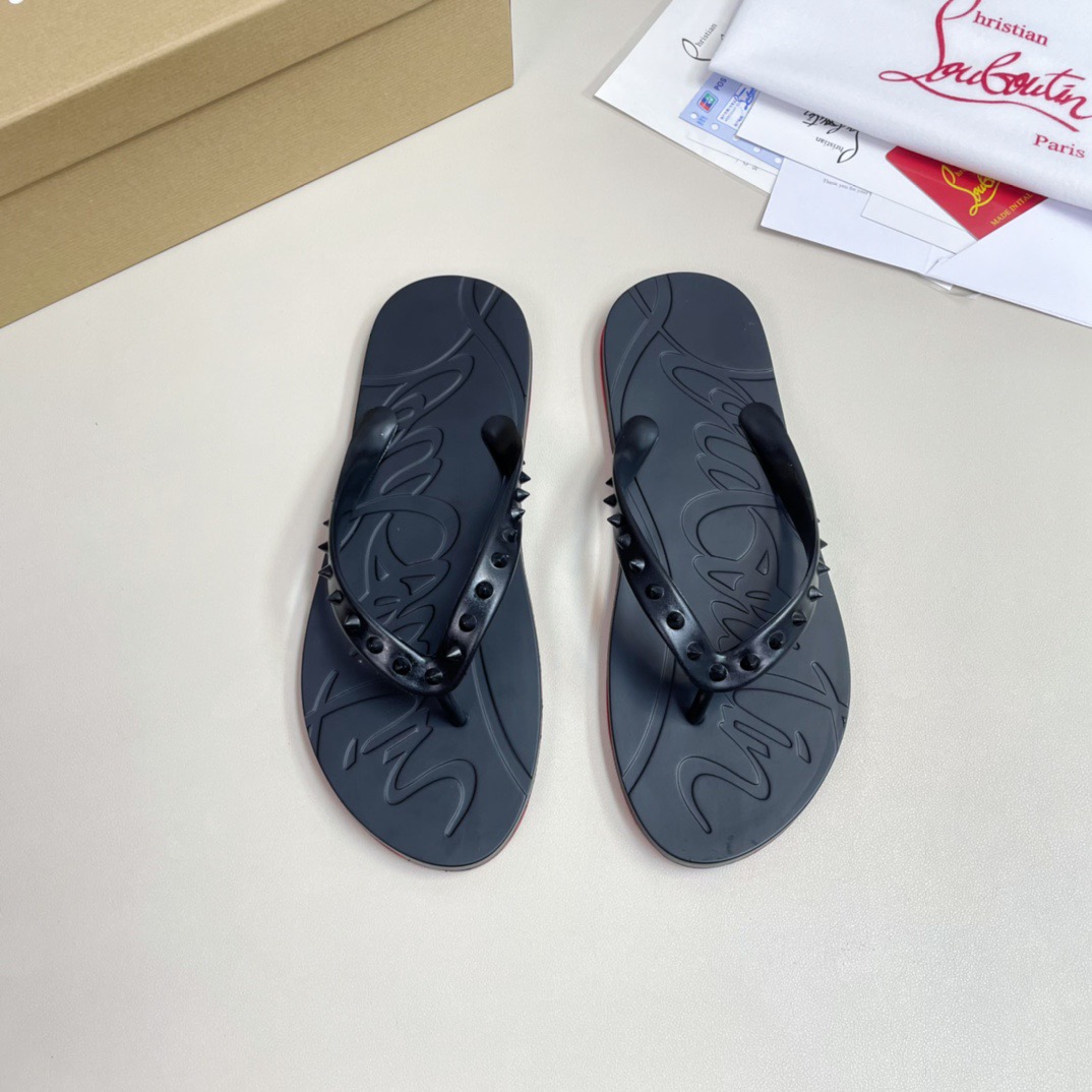 NO:354346,:【CL red sole shoes】size 38-45 Classic men's slippers, made on the official website, original special original material, OEM, original ultra-light non-slip sole. Super fashionable and comfortable, handsome on the feet, a must-have for men in summer!  !  ,christian louboutin,slippers19860909:【CL红底鞋】size 38-45 男士经典拖鞋,官网制作,原厂特供原版材质代工制作原版超轻防滑大底.超时尚超舒适,上脚帅气,男士夏季必备款！！,,christian louboutin,slippers,Men's shoes