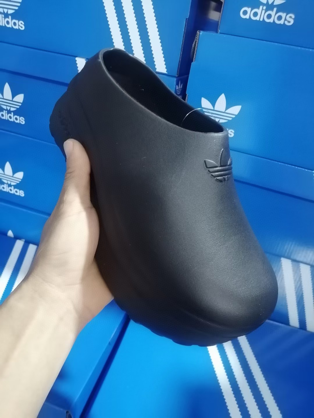 放店价110 新款出货,AdidaS/三叶草穆勒厨师鞋厚底休闲凉鞋,36.37.38.39.40.41.42.43.44.45