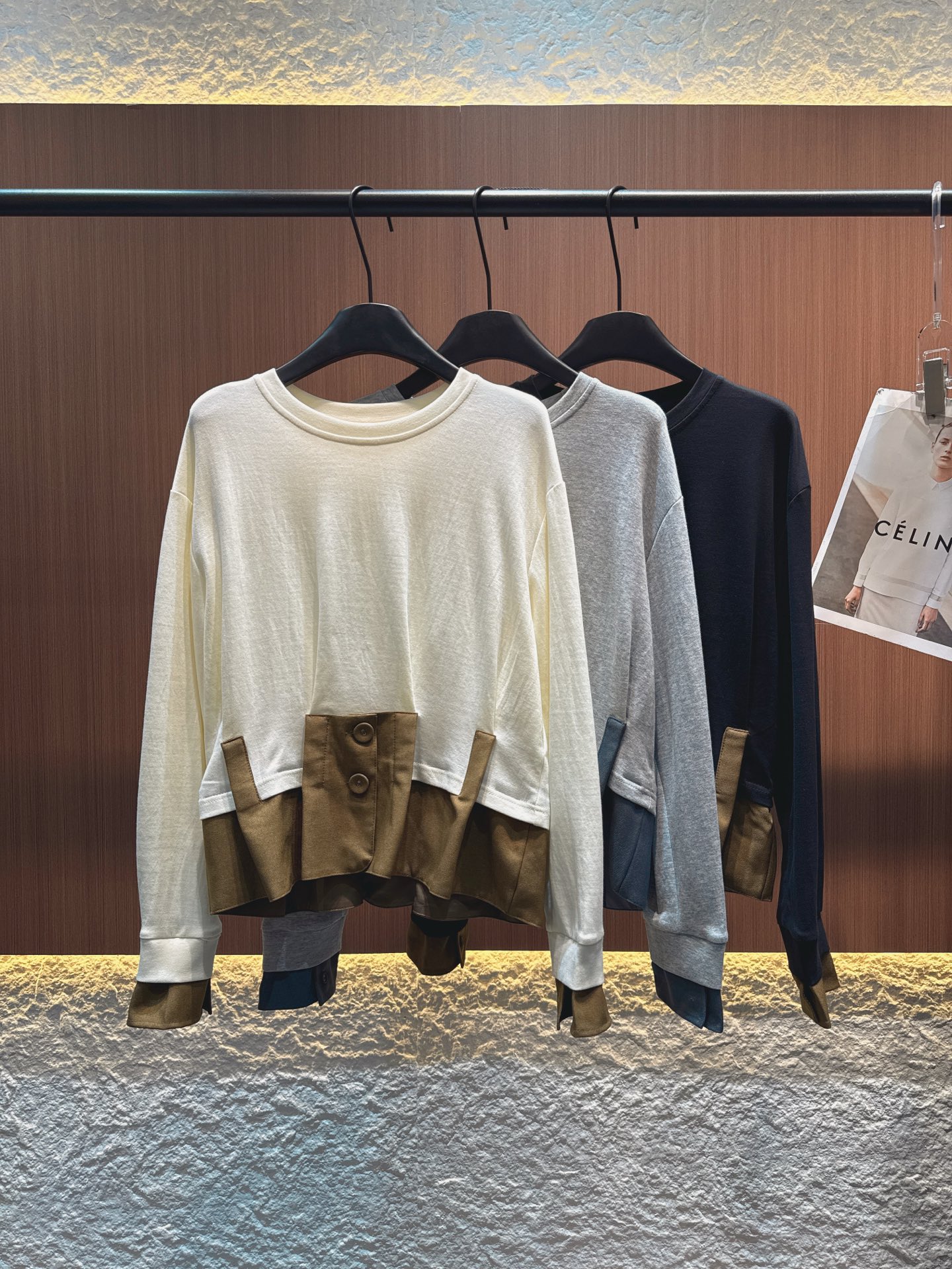 ✨✨✨Sacai✨✨✨2025秋冬新款 【拼接风长袖上衣，解锁小众穿搭格调】三款长袖上衣，以米白、灰、黑