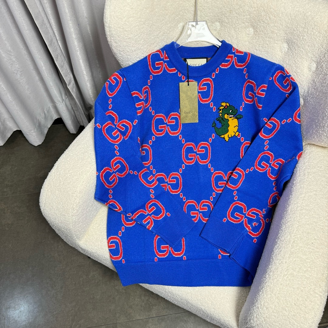 🀄️ GUCCl Gucci 24* Otoño/Invierno Nuevo suéter de estampado clásico. Última serie limitada de Año Nuevo. Patrón de jac…