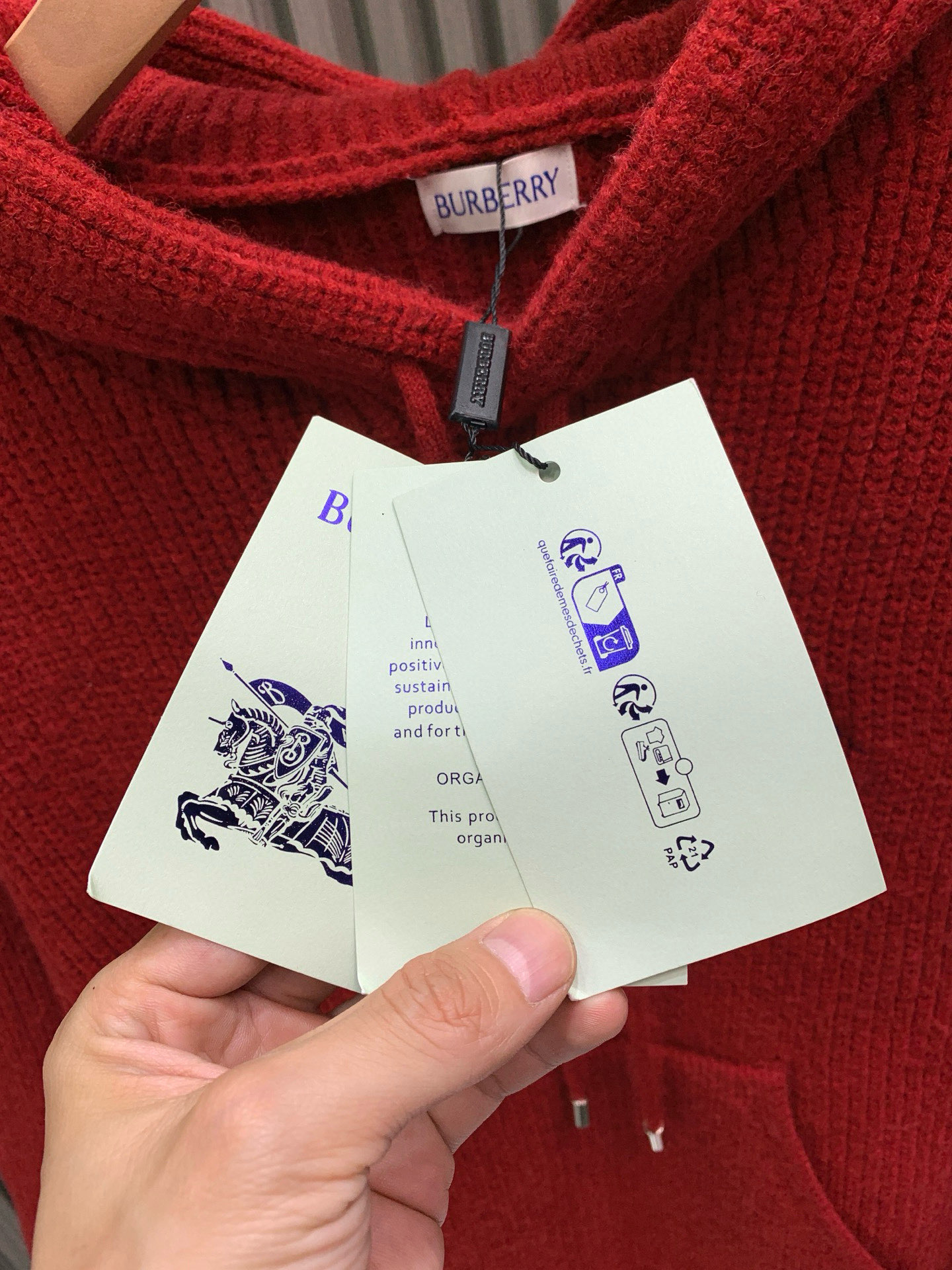 Burberryバーバリー 秋冬新作連帽針織衛衣 馬術刺繍デザイン