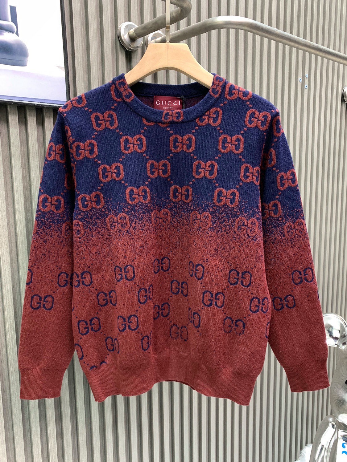 Gucci Navy Red Monogram Sweater